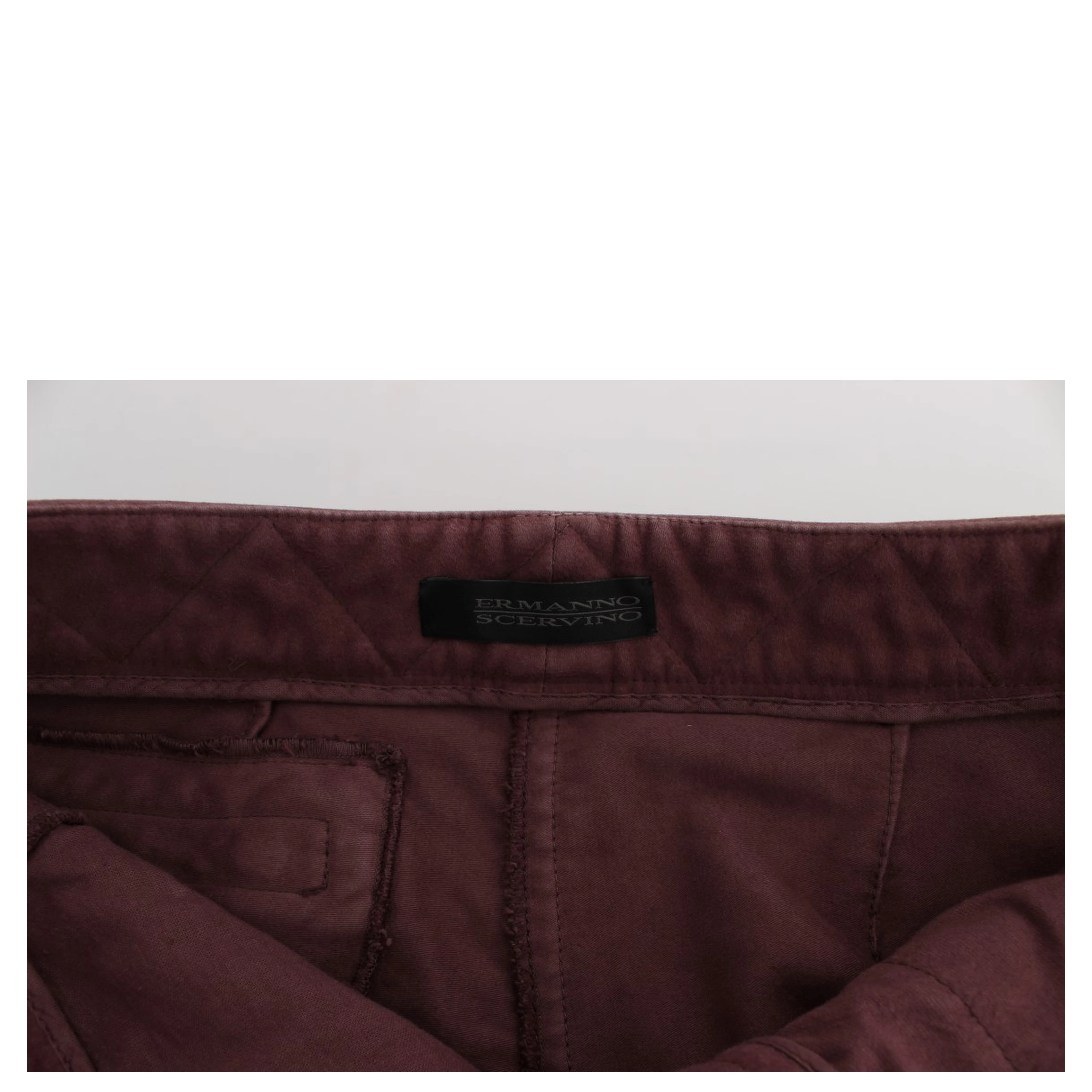Bordeaux Cotton Cropped Cargo Pants