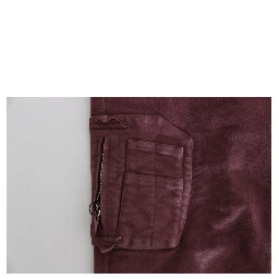 Bordeaux Cotton Cropped Cargo Pants