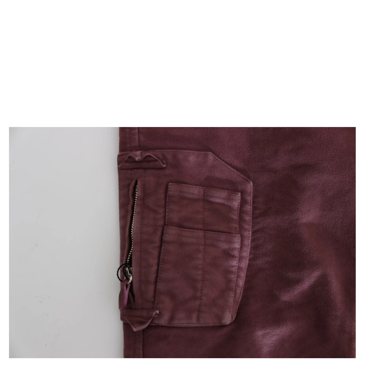 Bordeaux Cotton Cropped Cargo Pants