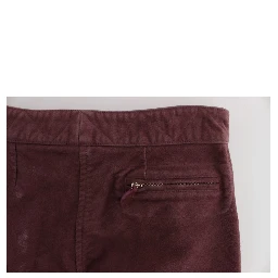 Bordeaux Cotton Cropped Cargo Pants