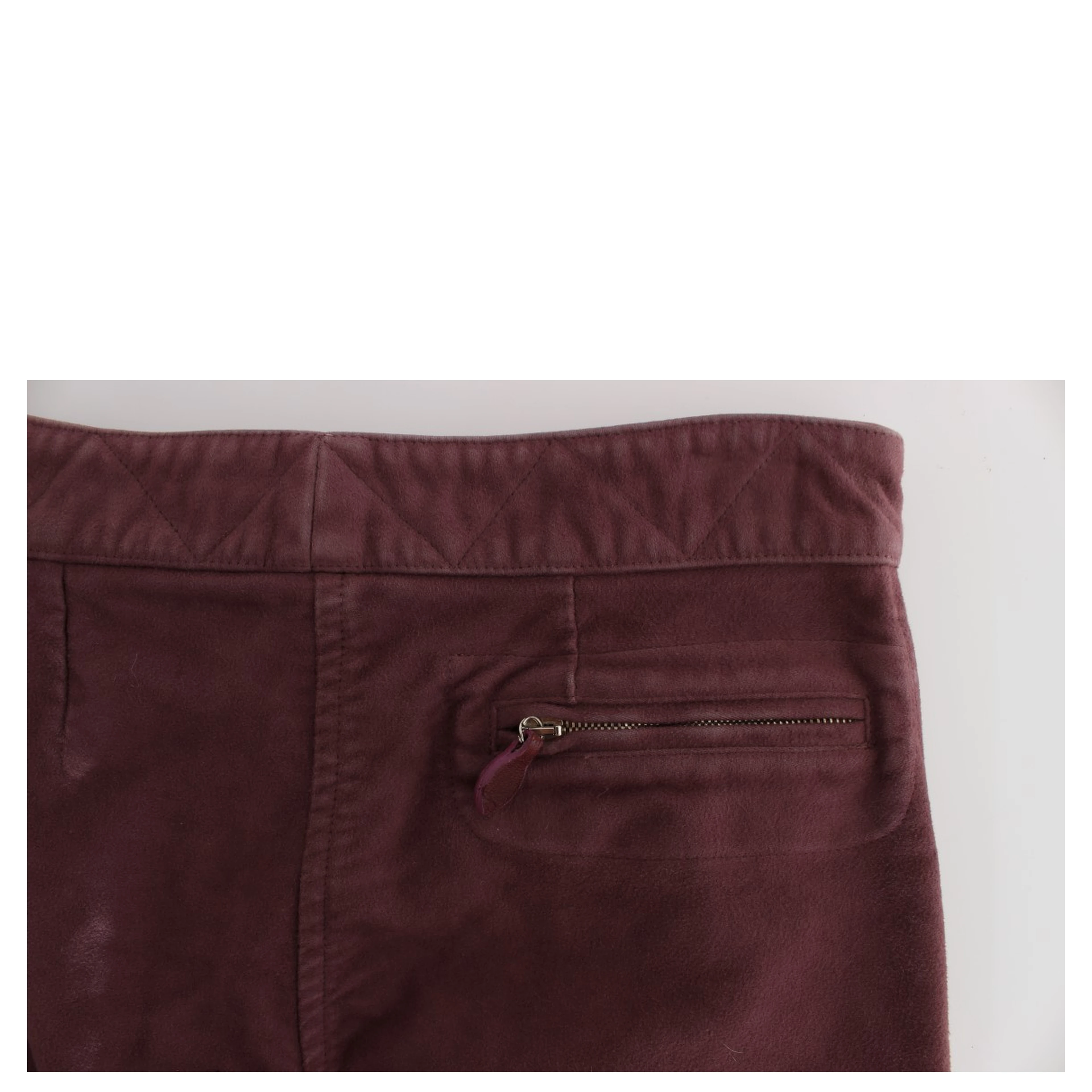 Bordeaux Cotton Cropped Cargo Pants