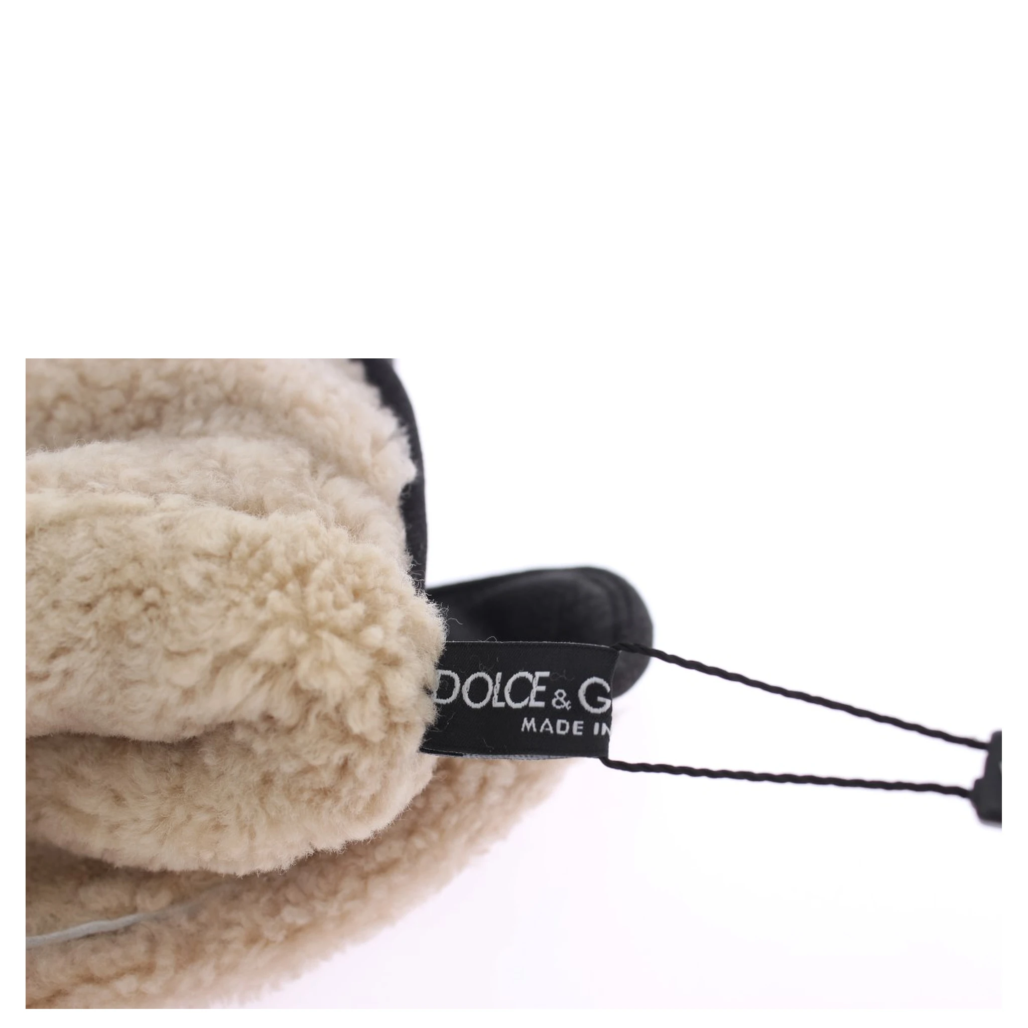 Gray Wool Shearling Studded Green Leopard Gloves