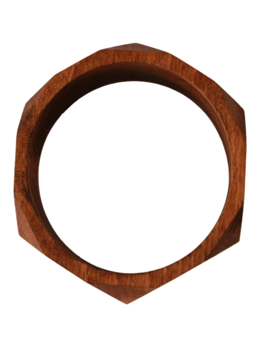 Brown Wooden Branded Bracelet