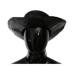 Black Wide Brim Cowboy Solid Hat