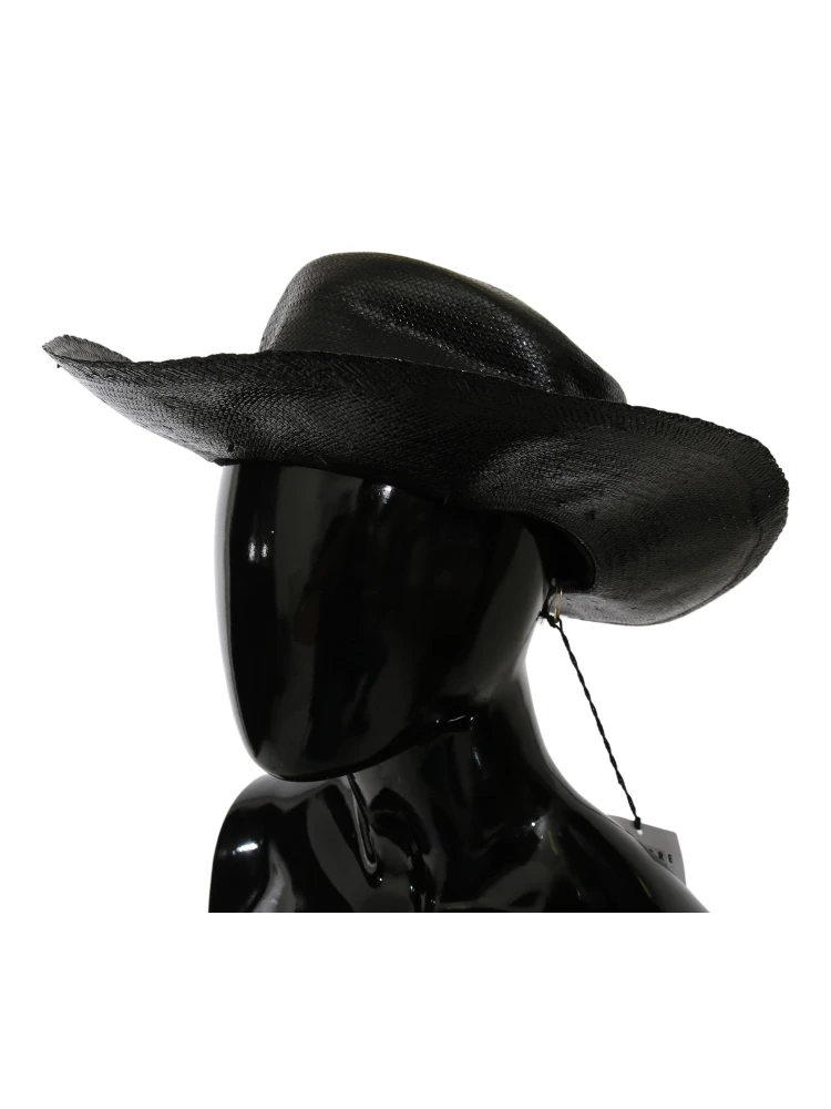 Black Wide Brim Cowboy Solid Hat alternative