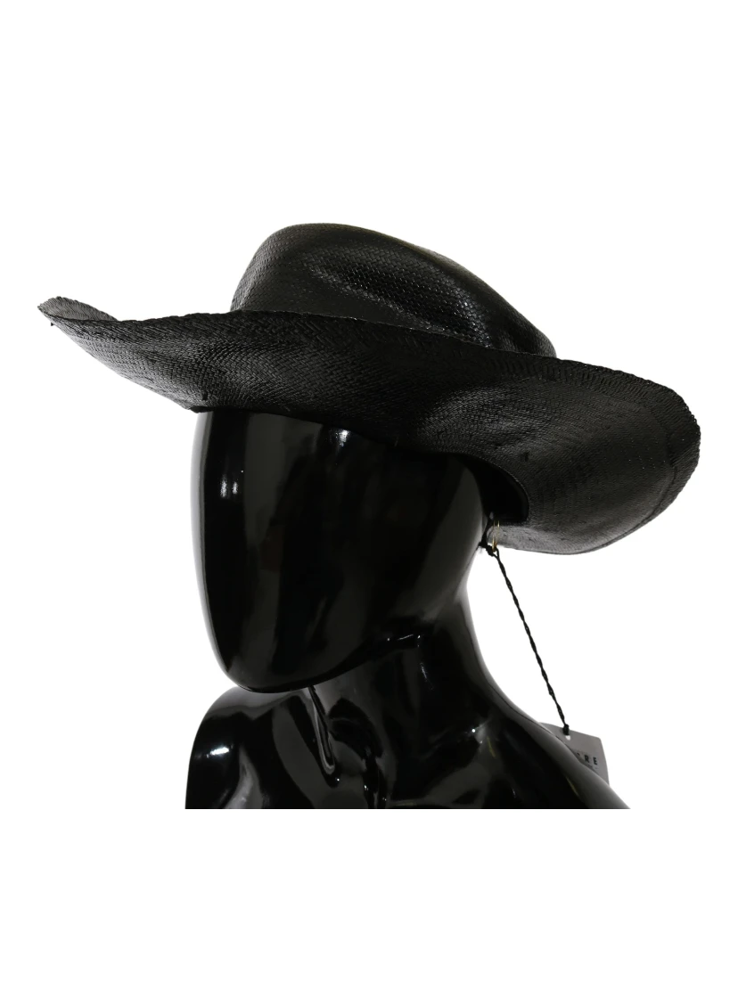 Black Wide Brim Cowboy Solid Hat