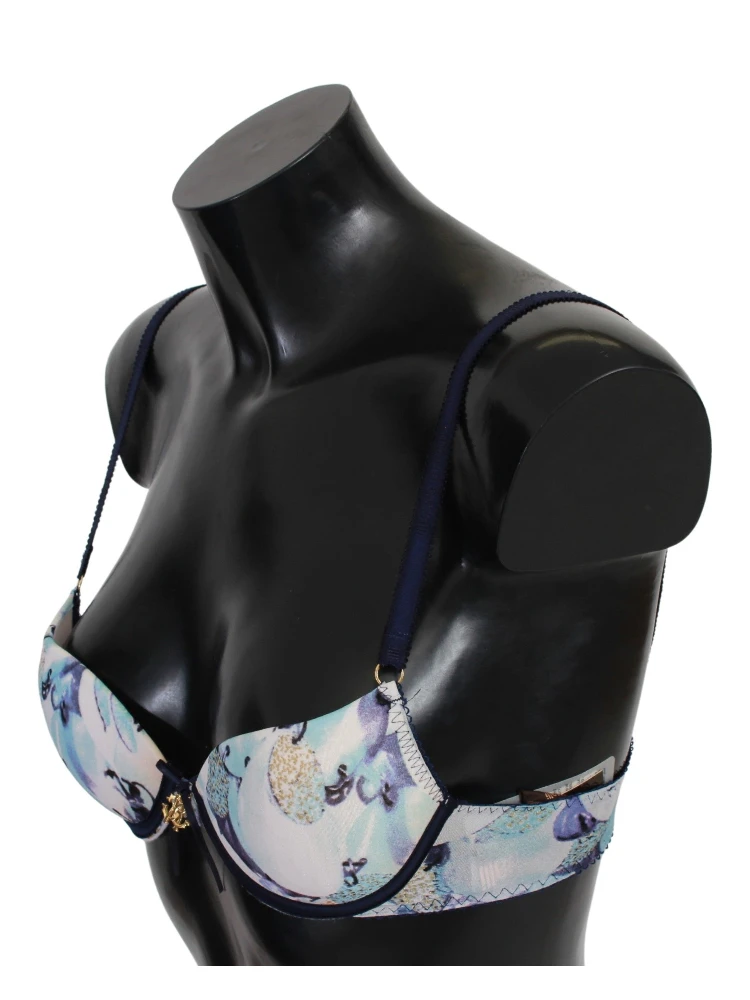 Blue Printed Nylon Reggiseno Bra Underwear alternative