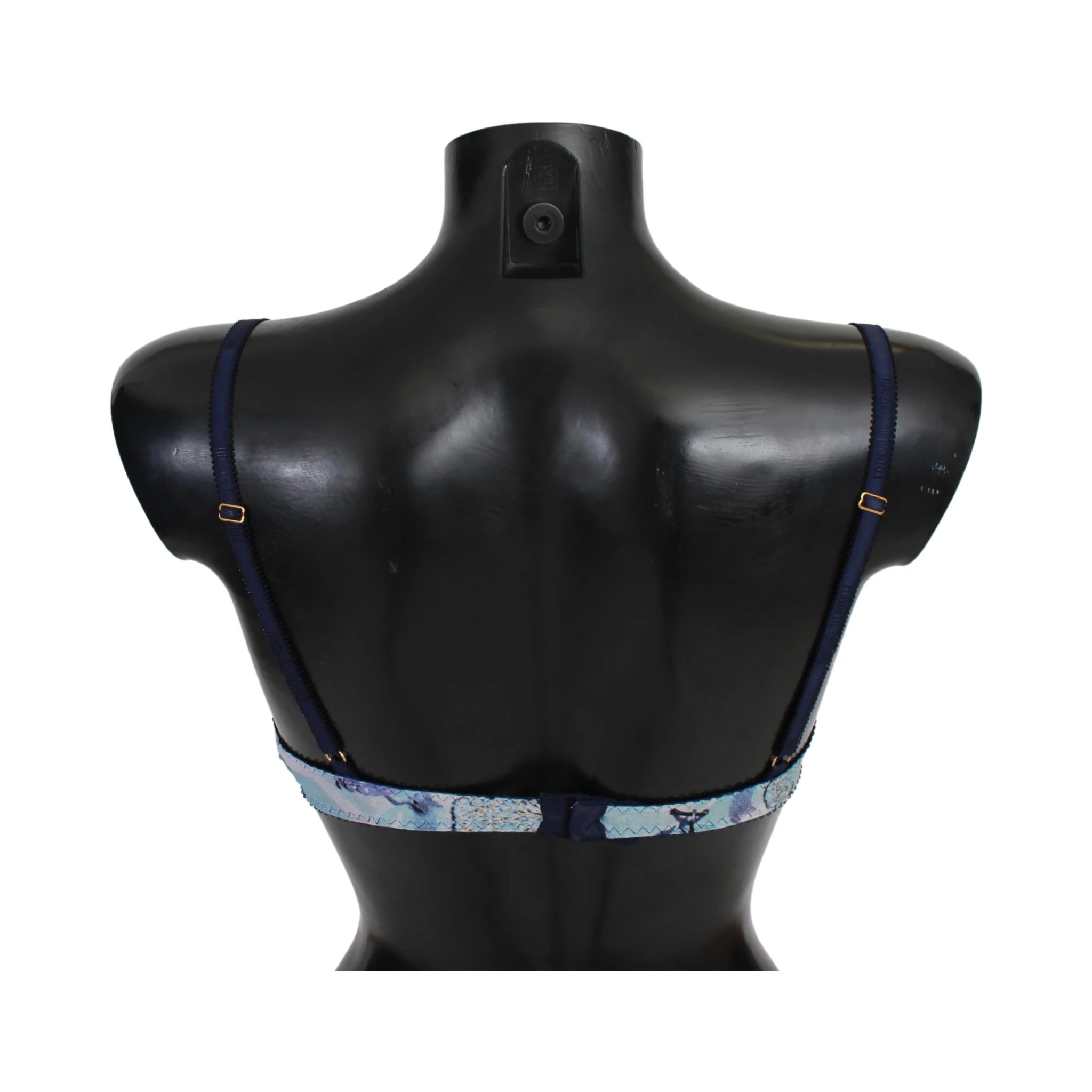 Blue Printed Nylon Reggiseno Bra Underwear