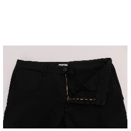 Black Cotton Stretch Chinos Pants