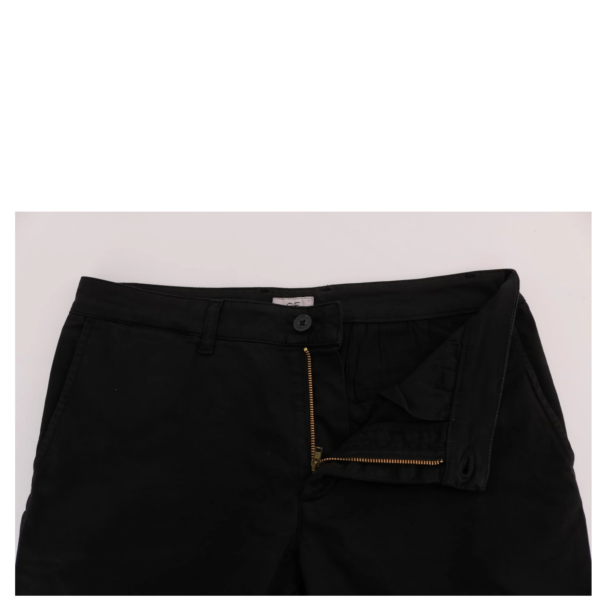 Black Cotton Stretch Chinos Pants