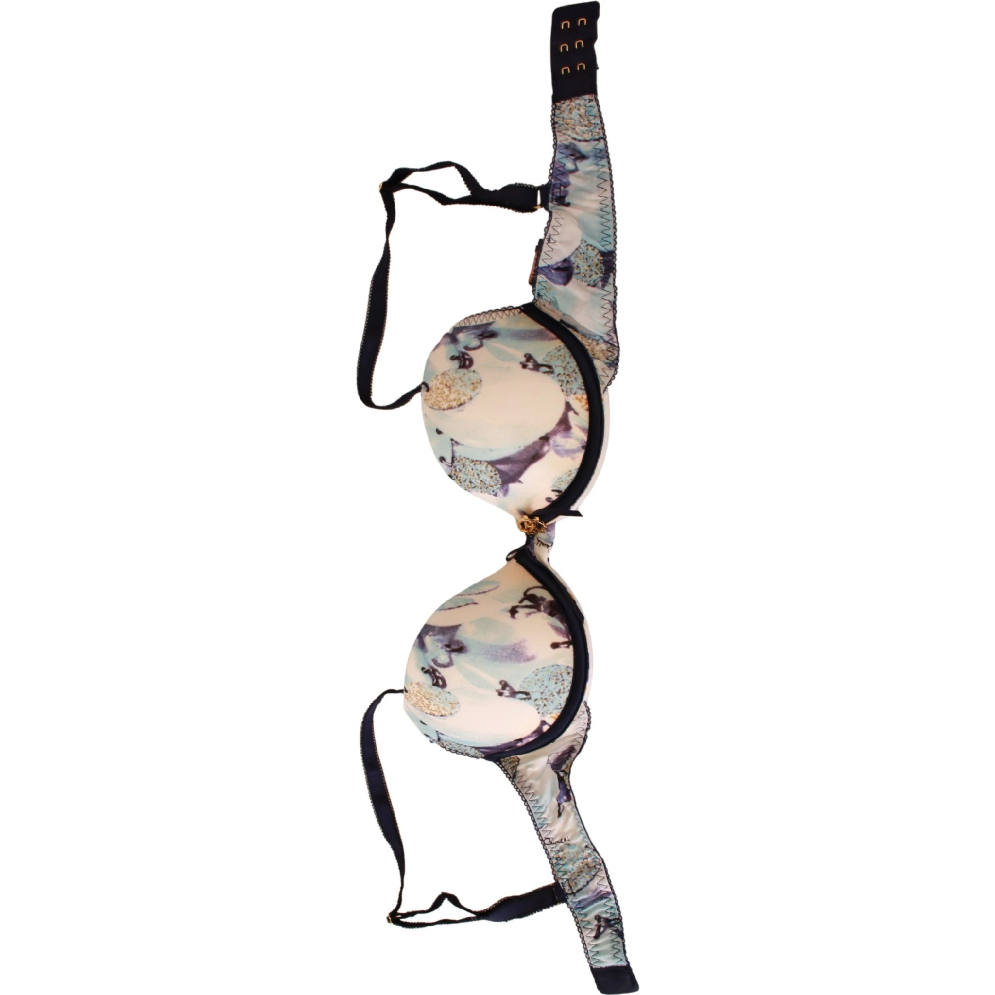 Blue Printed Nylon Reggiseno Bra Underwear