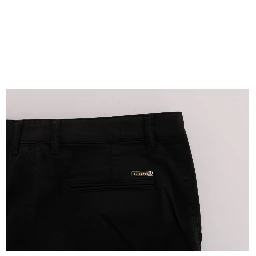 Black Cotton Stretch Chinos Pants