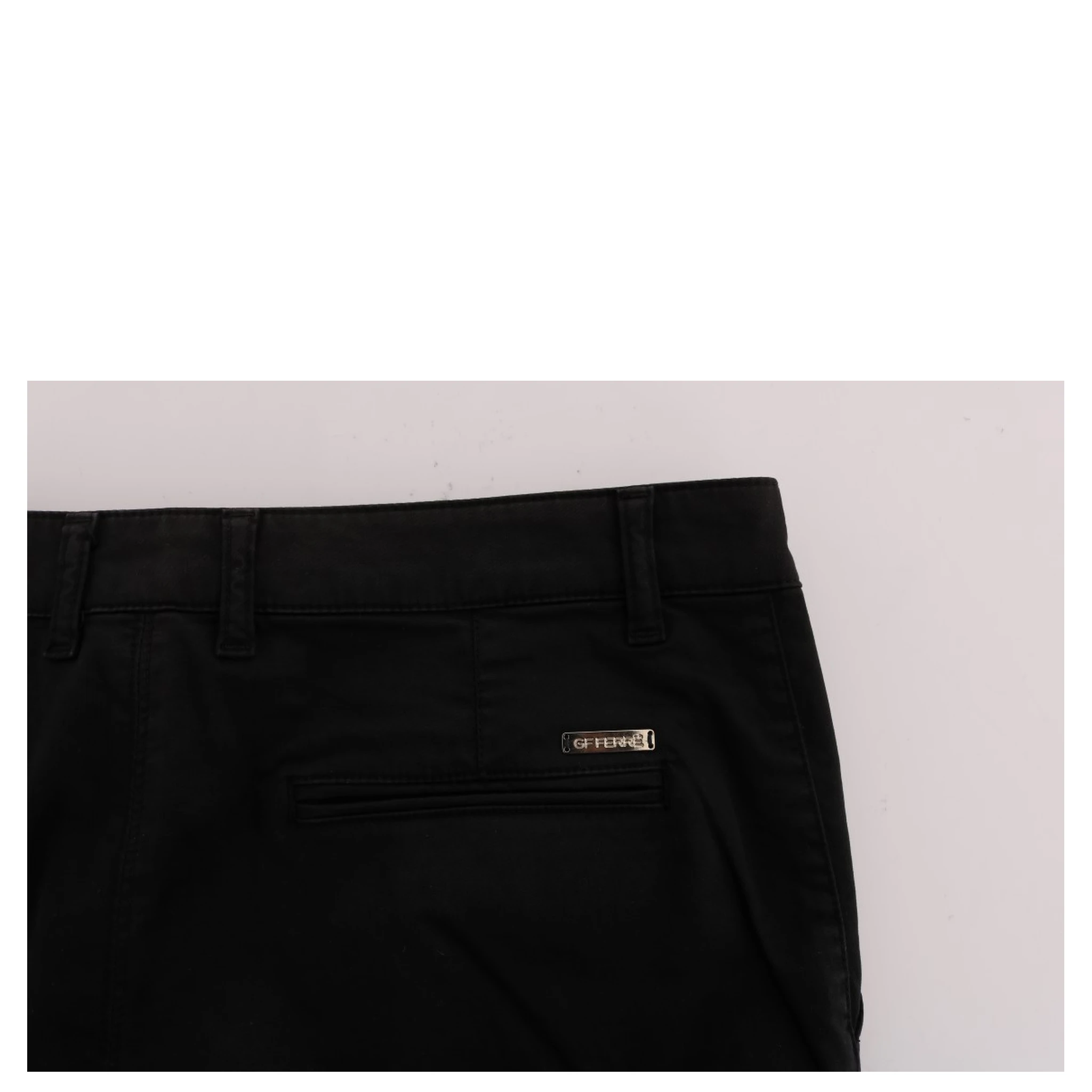 Black Cotton Stretch Chinos Pants