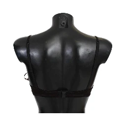 Brown Sequined Balconcino Bra Underwear