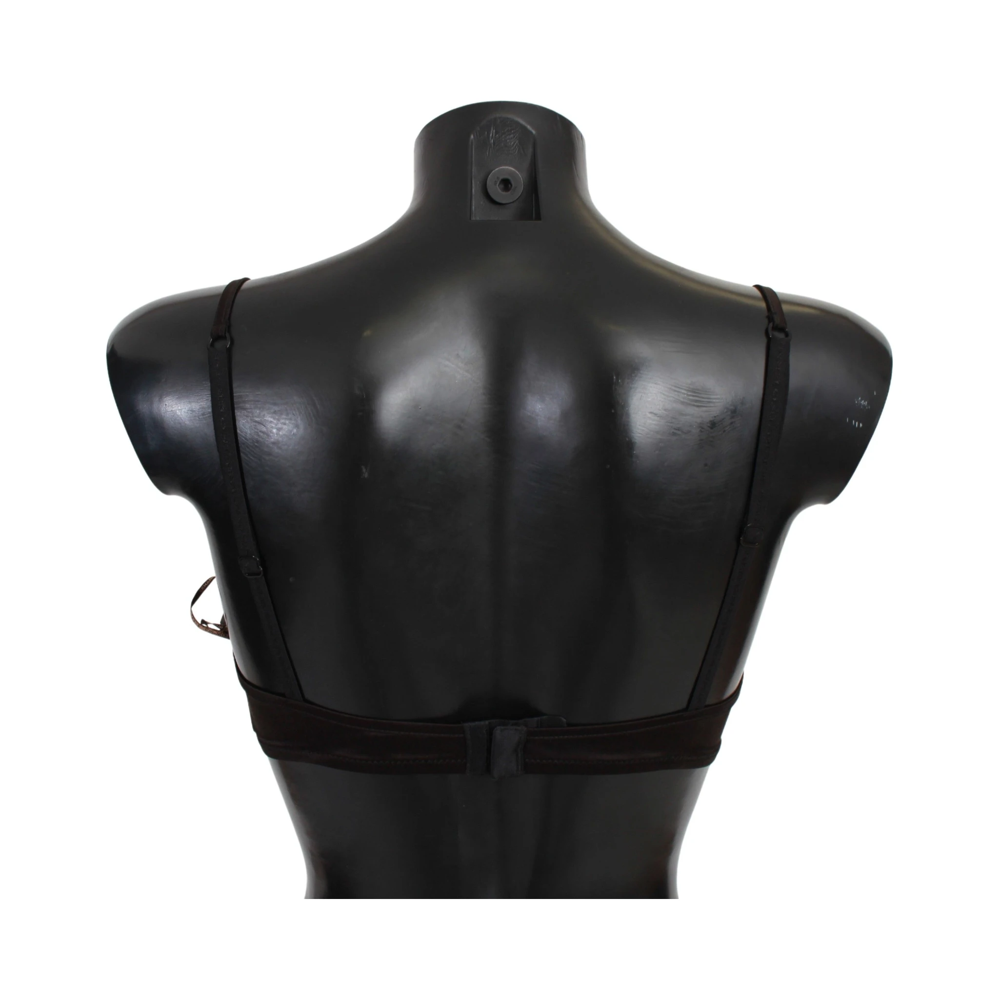 Brown Sequined Balconcino Bra Underwear