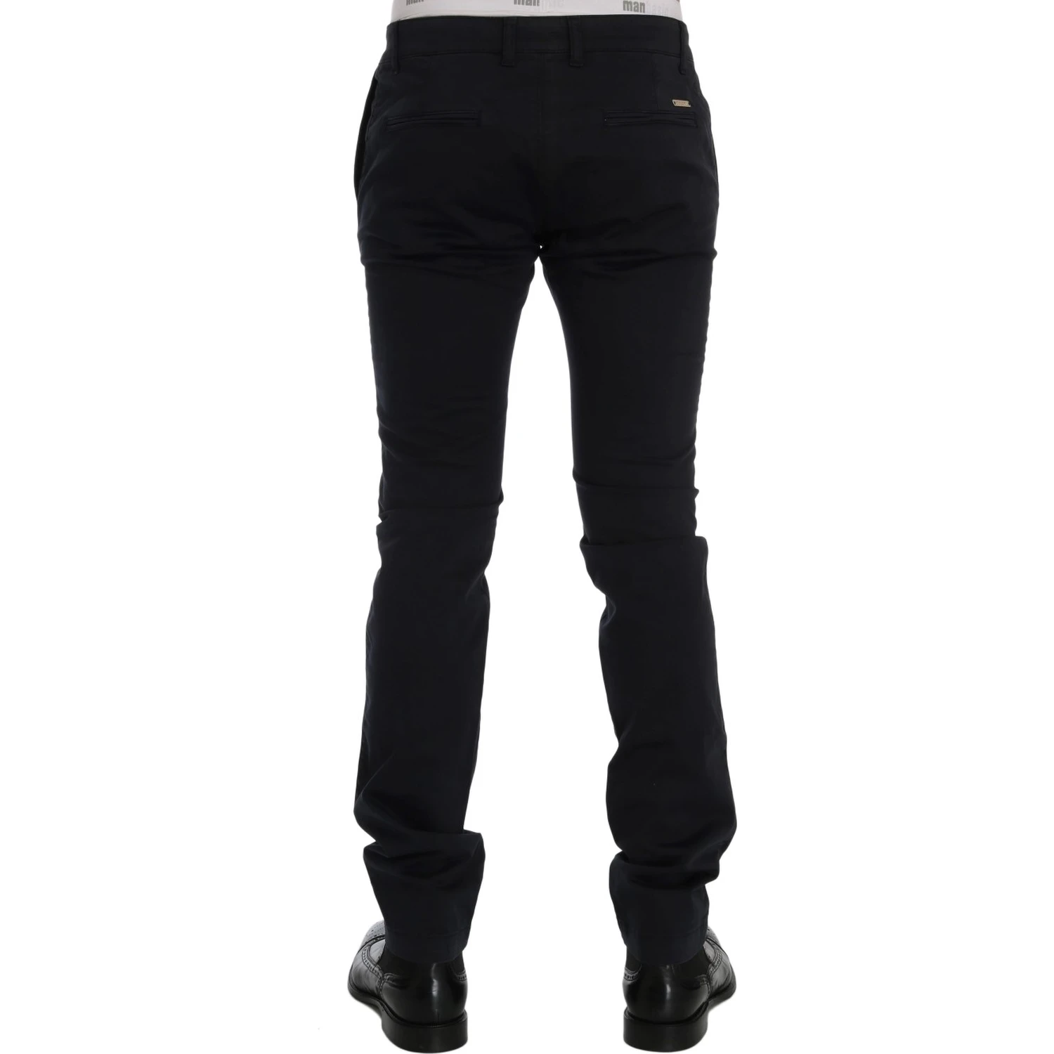 Blue Cotton Stretch Chinos Pants
