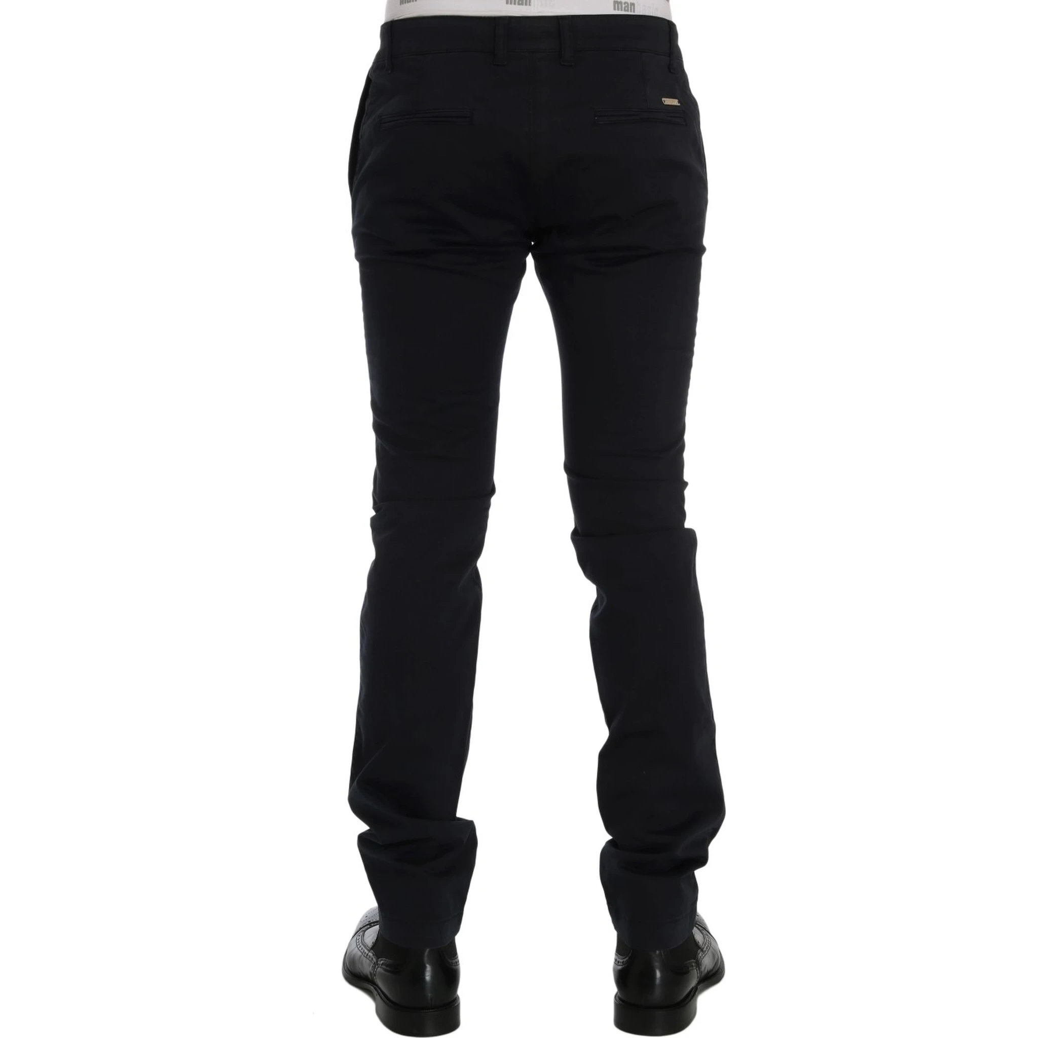 Blue Cotton Stretch Chinos Pants