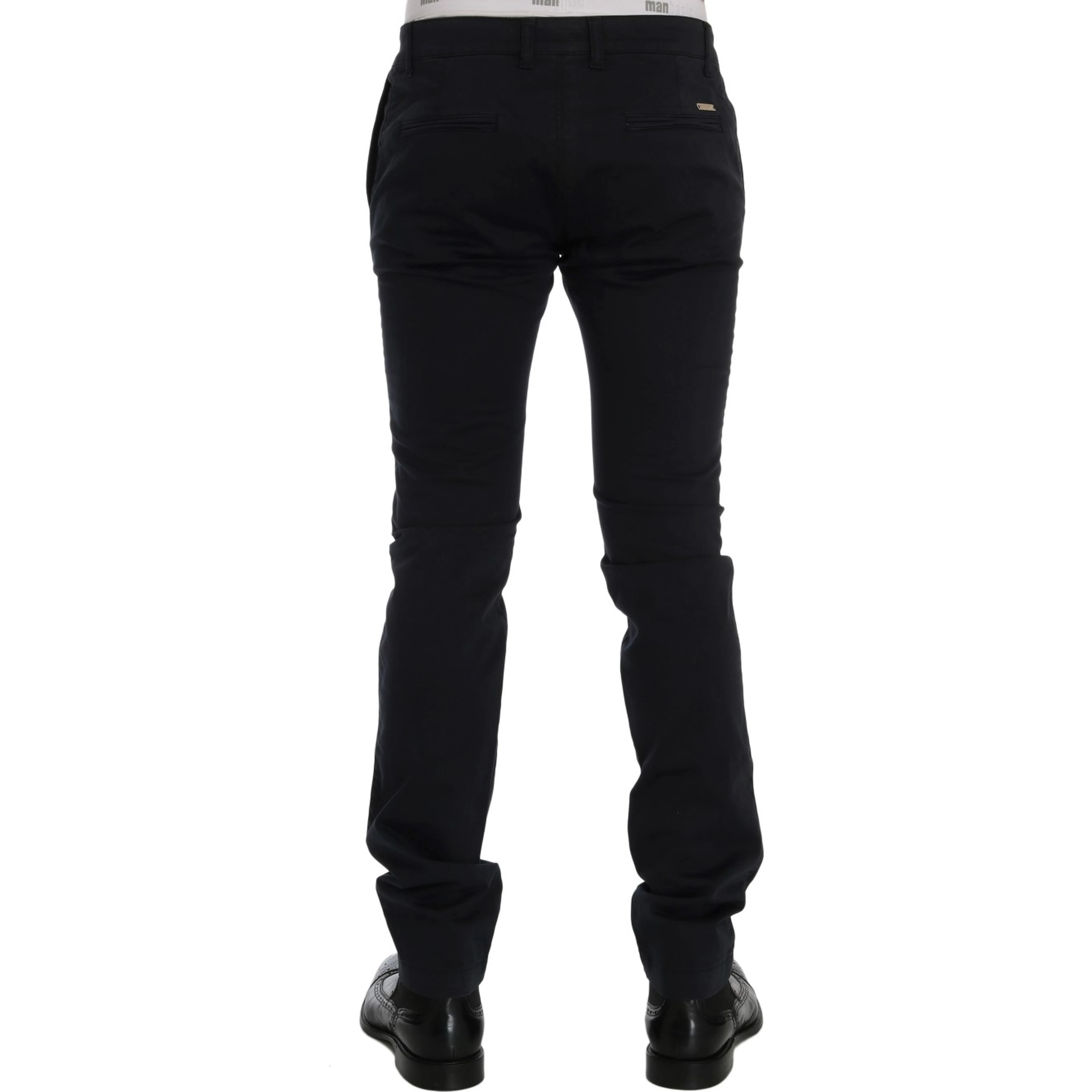 Blue Cotton Stretch Chinos Pants