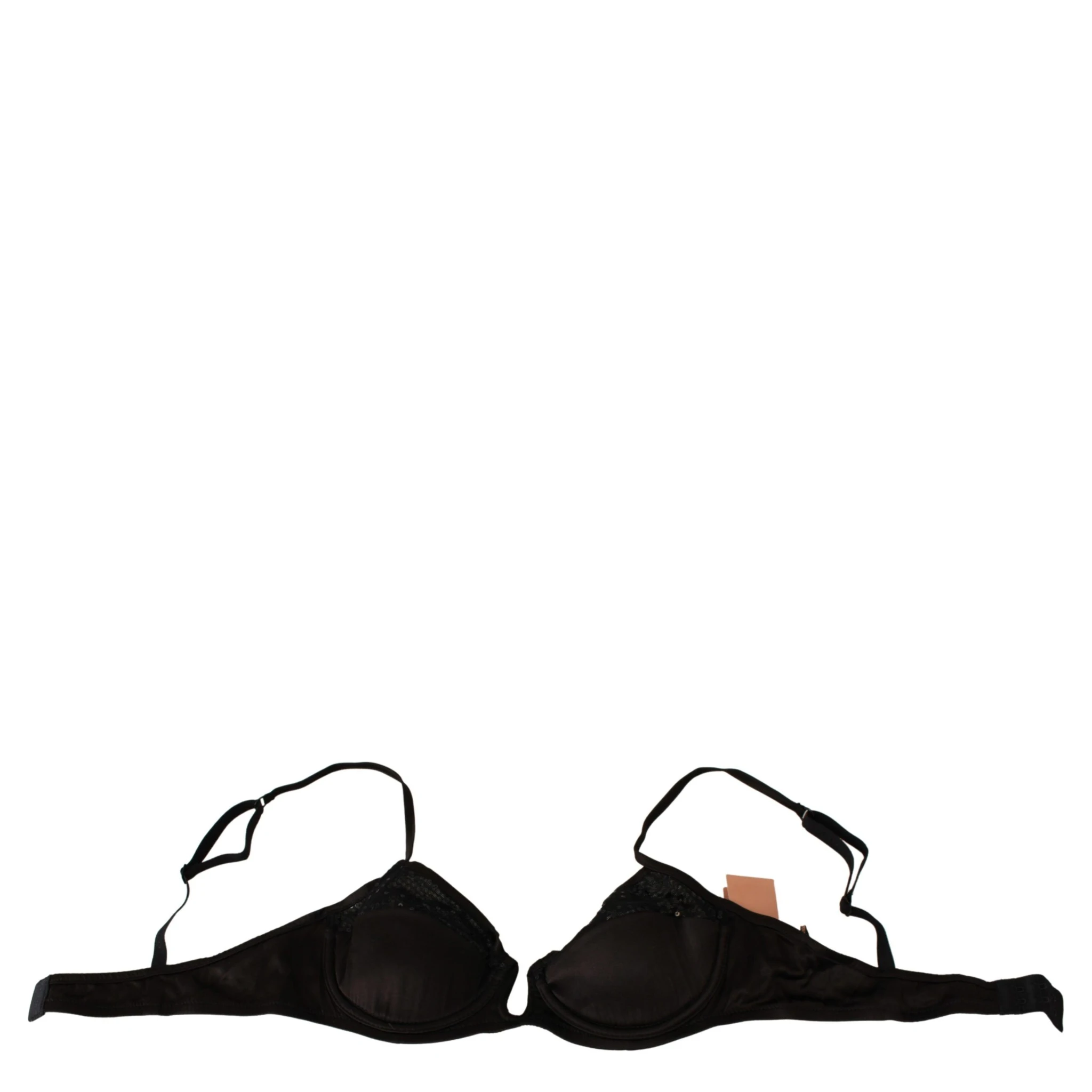 Brown Sequined Balconcino Bra Underwear