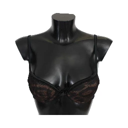 Black Leopard Nylon Push Up Bra Underwear