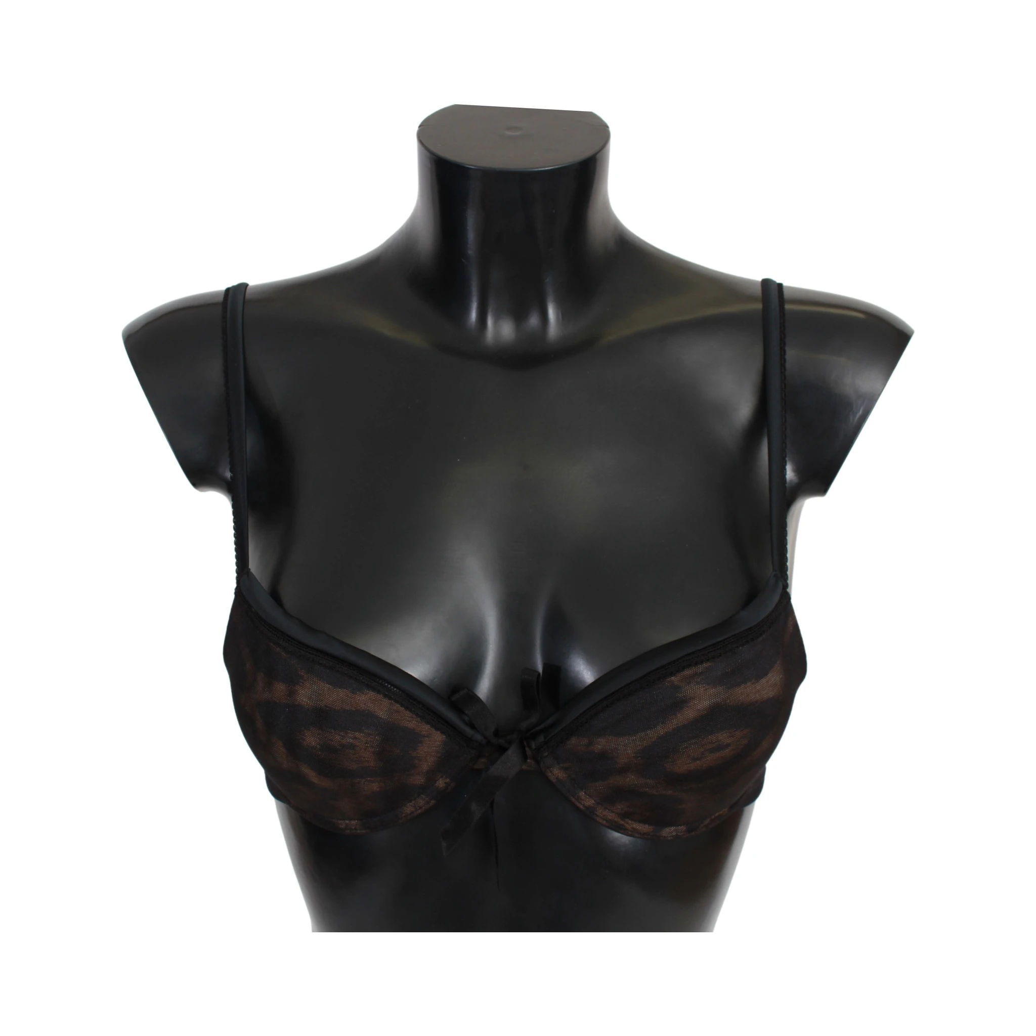 Black Leopard Nylon Push Up Bra Underwear