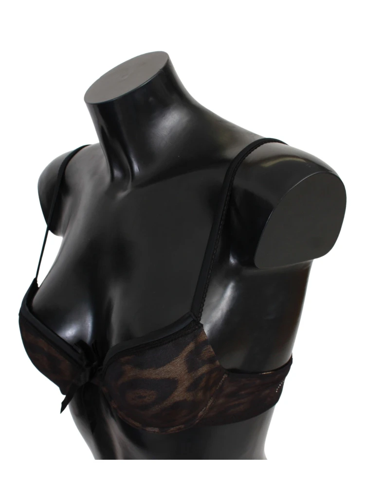 Black Leopard Nylon Push Up Bra Underwear alternative