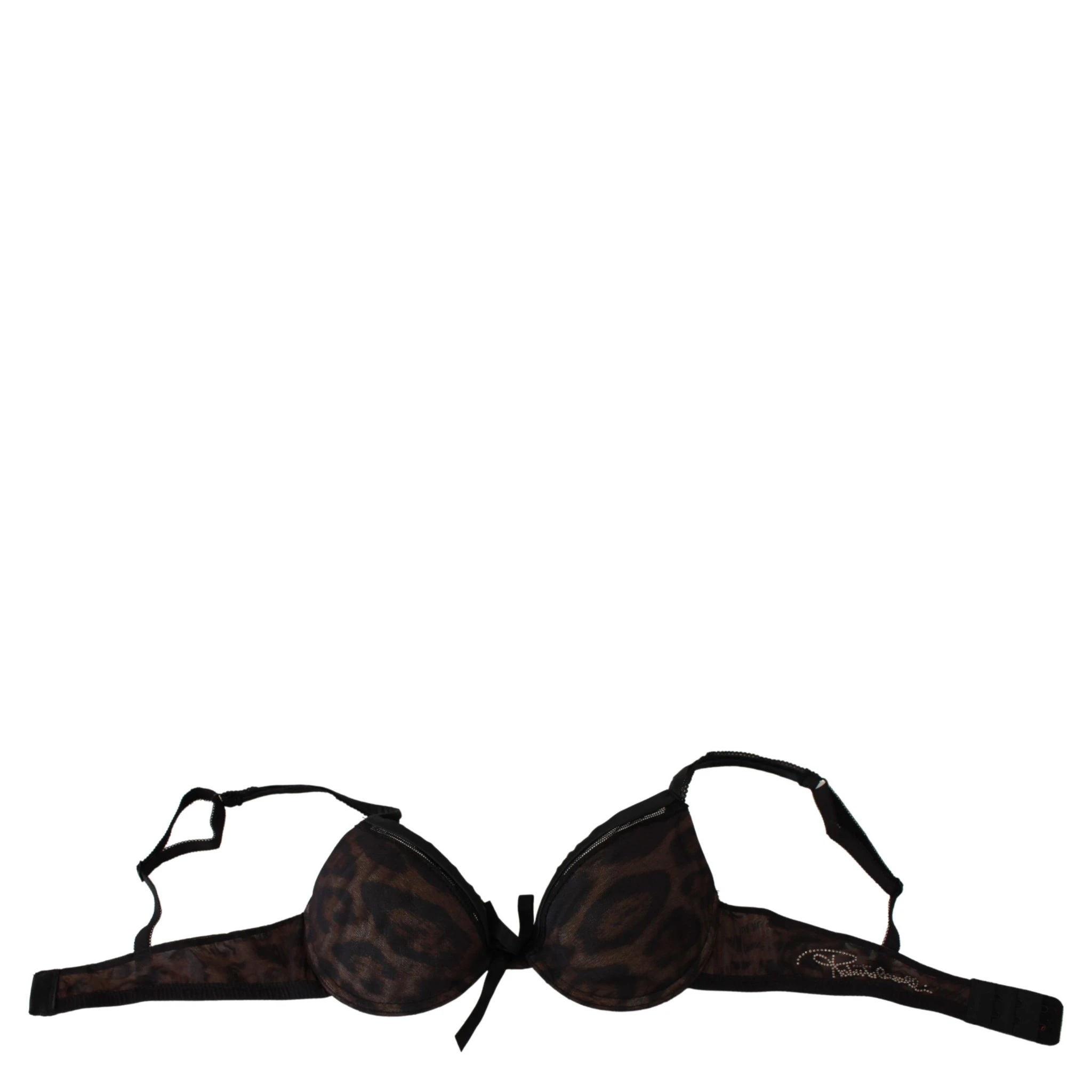 Black Leopard Nylon Push Up Bra Underwear