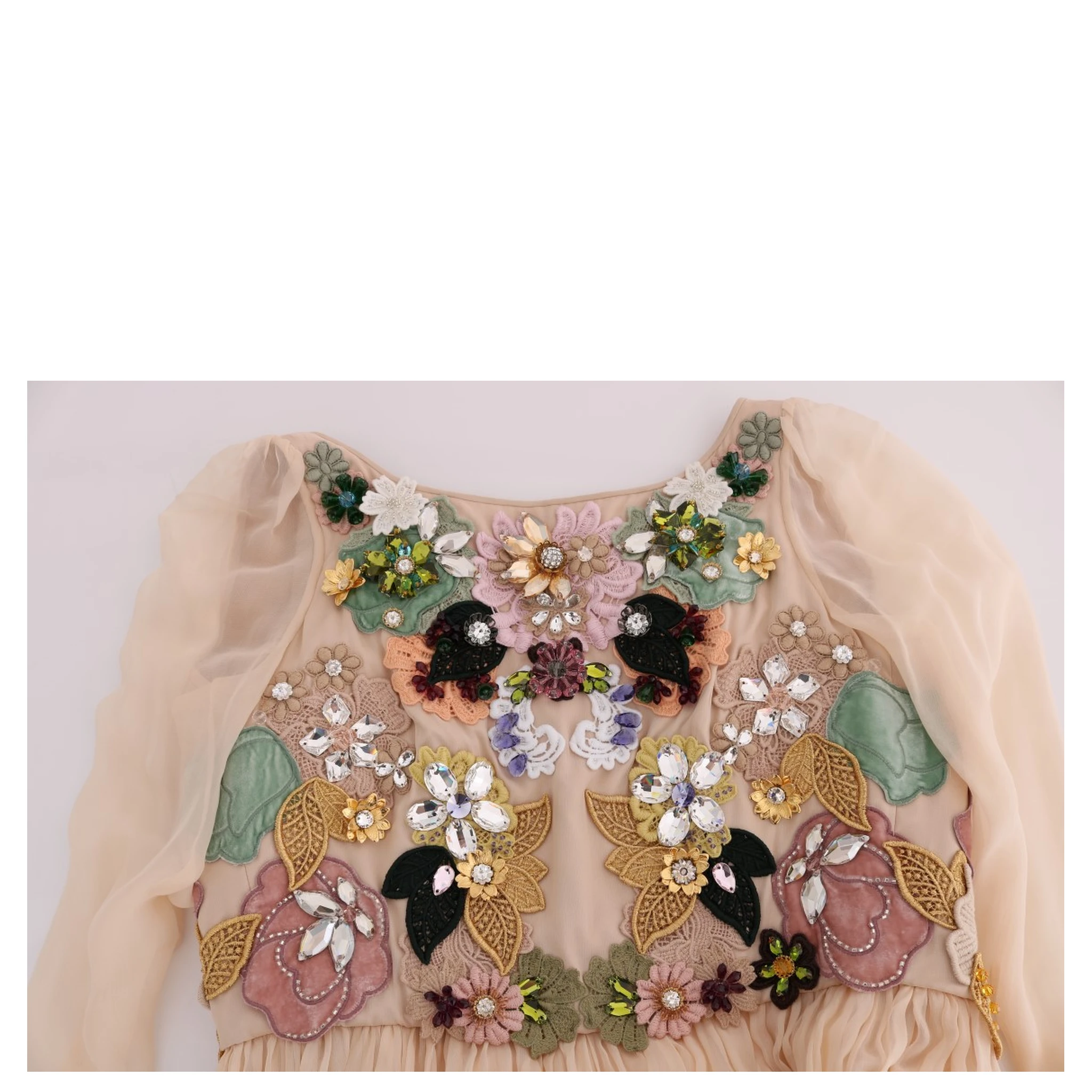 Pink Silk Floral Crystal Maxi Gown Dress