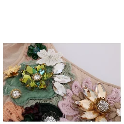 Pink Silk Floral Crystal Maxi Gown Dress