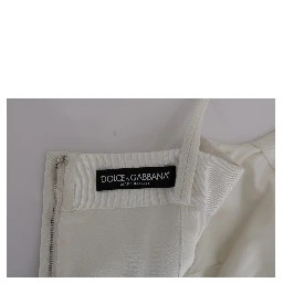 White Wool Stretch Brooch Shift Dress