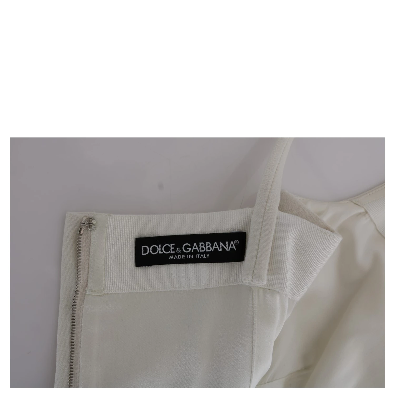 White Wool Stretch Brooch Shift Dress