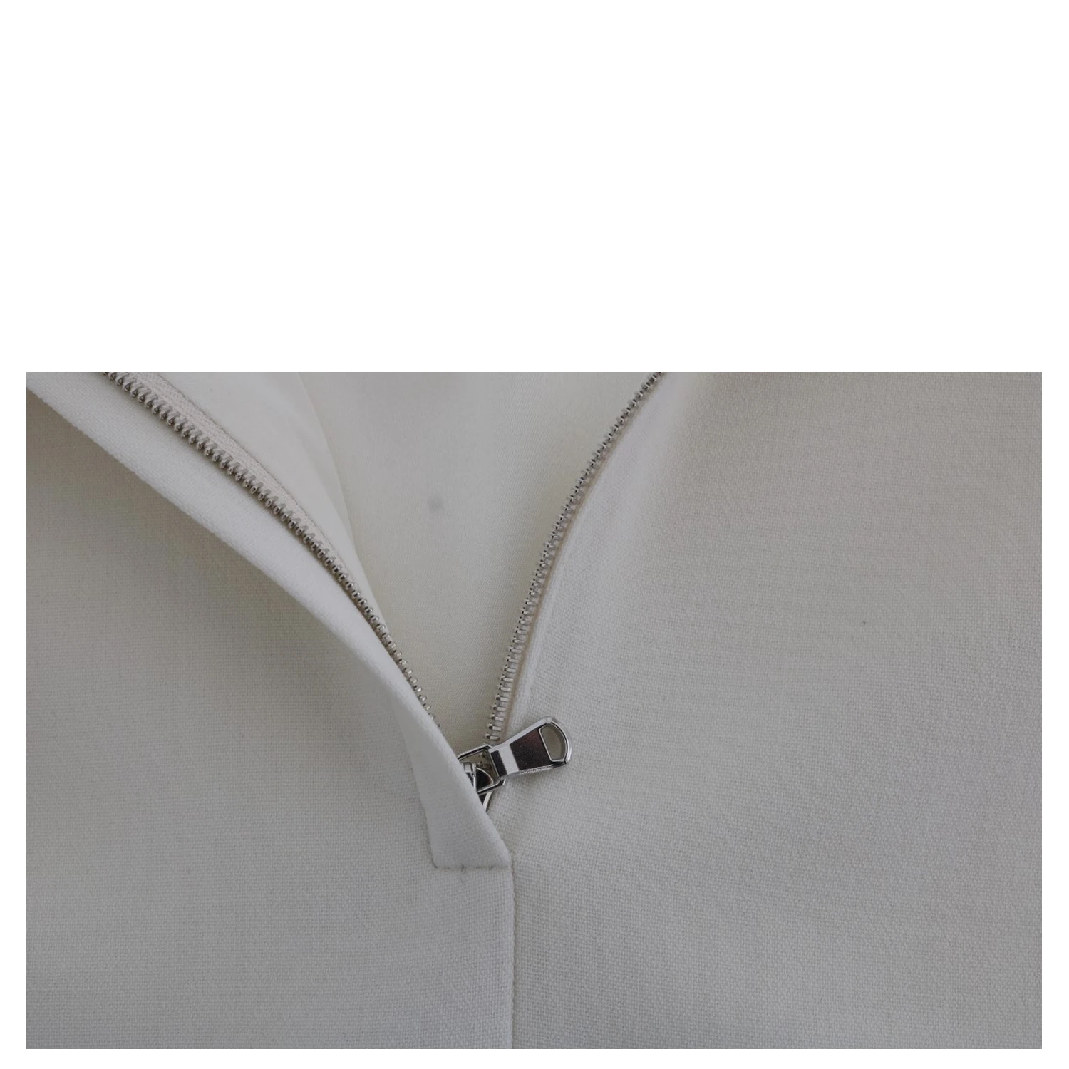 White Wool Stretch Brooch Shift Dress