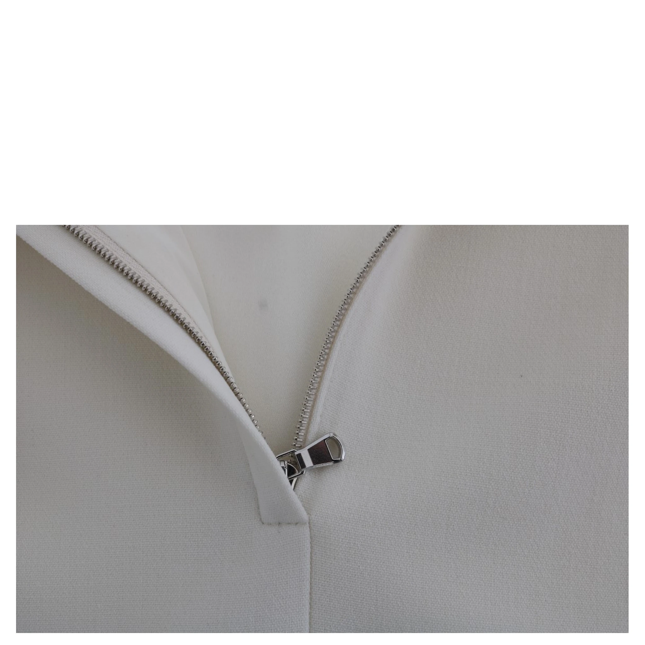White Wool Stretch Brooch Shift Dress