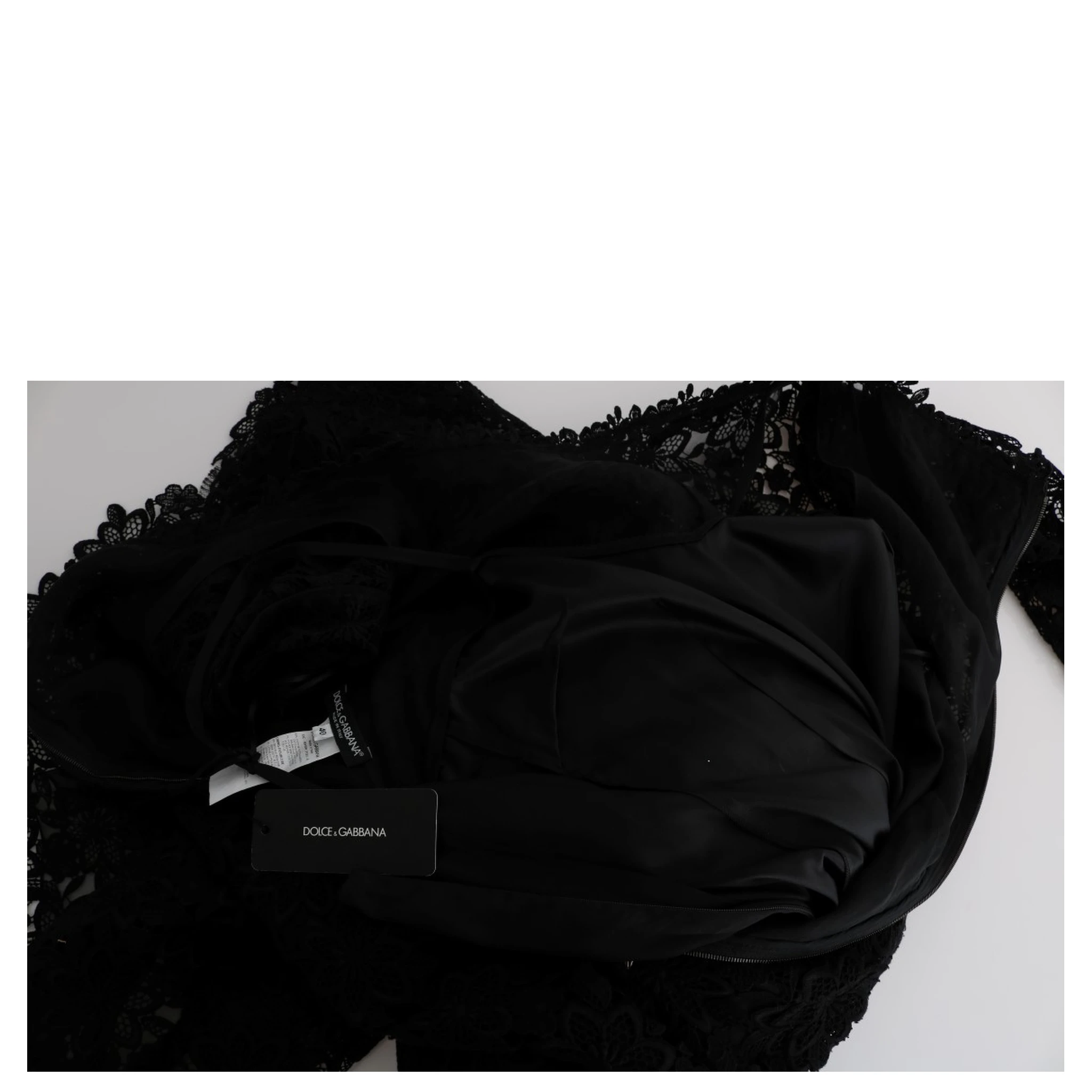 Black Floral Ricamo Sheath Long Dress