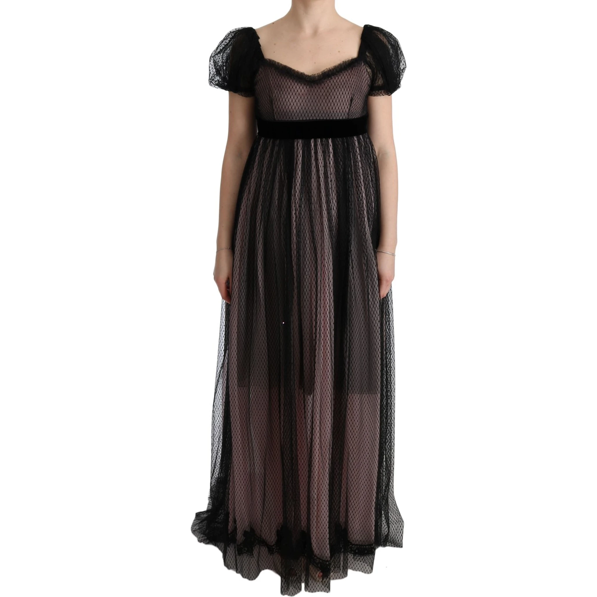 Black Pink Silk Long Shift Dress