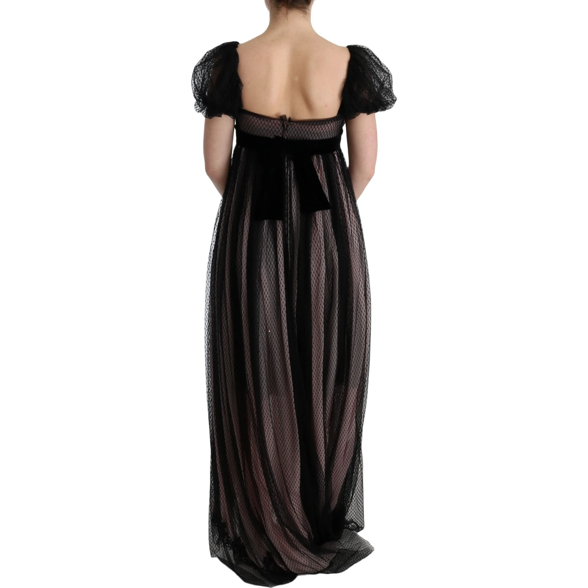 Black Pink Silk Long Shift Dress