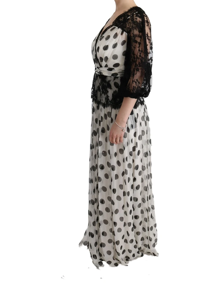 Black White Polka Dotted Floral Dress alternative