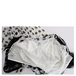 Black White Polka Dotted Floral Dress