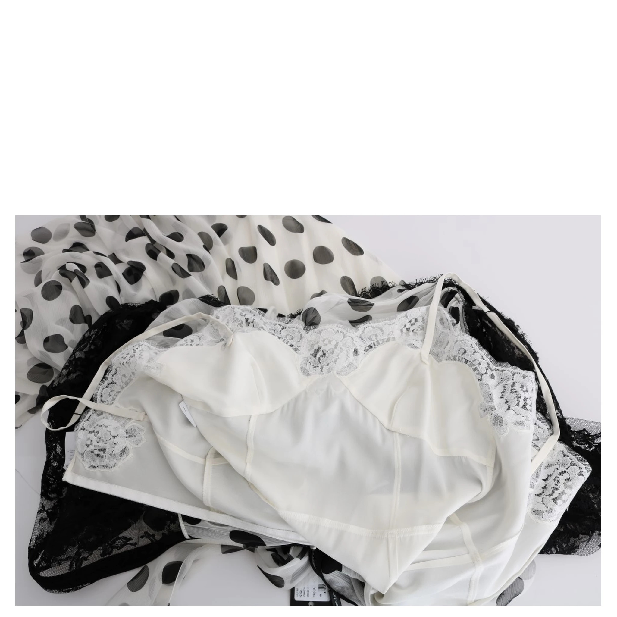 Black White Polka Dotted Floral Dress