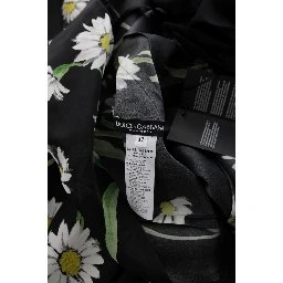 Multicolor Silk Sunflower Print Long Maxi Dress