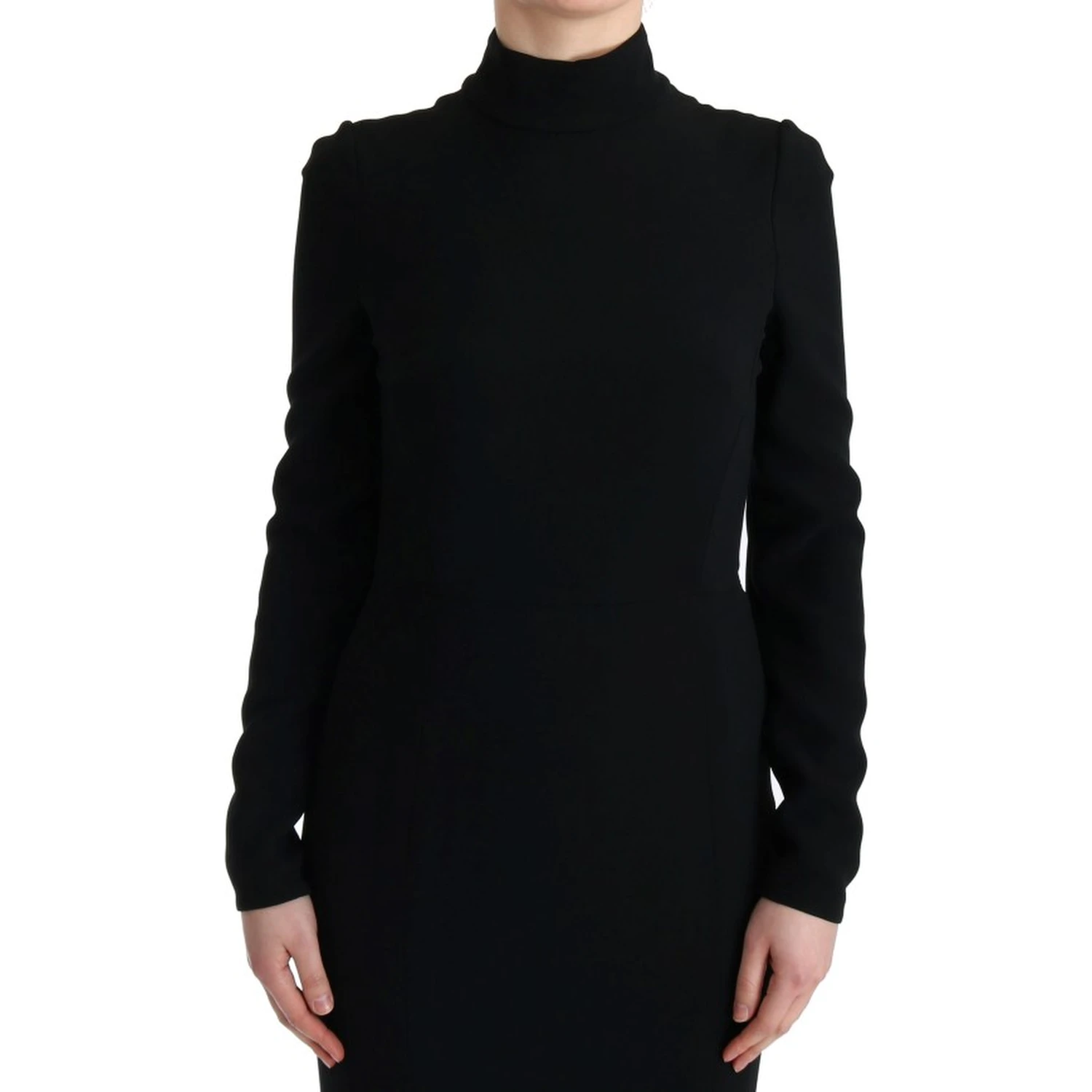 Black Stretch Long Gown Sheath Dress