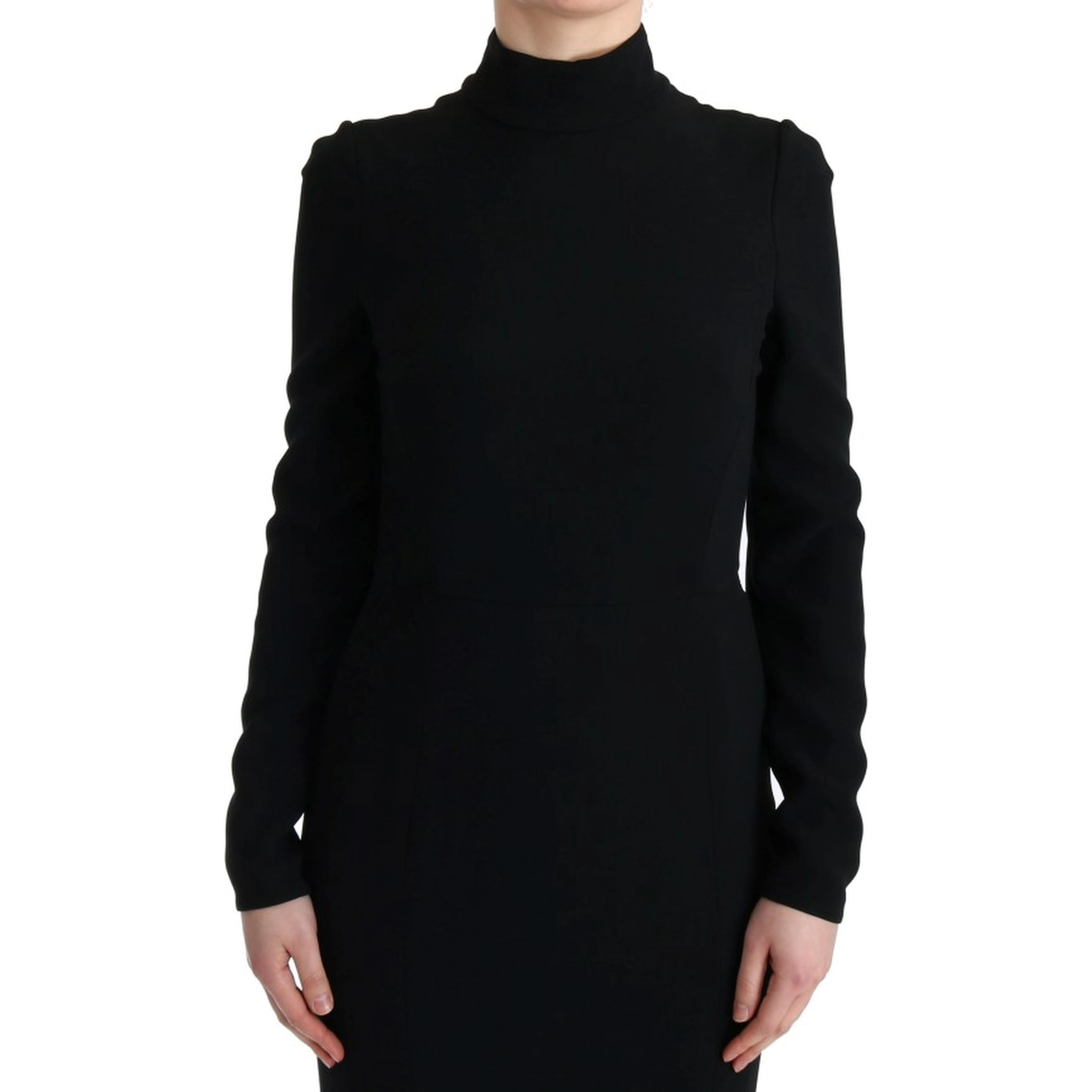Black Stretch Long Gown Sheath Dress