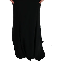Black Stretch Long Gown Sheath Dress