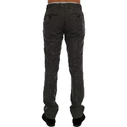 Gray Wool Striped Formal Pants