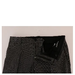 Gray Wool Striped Formal Pants