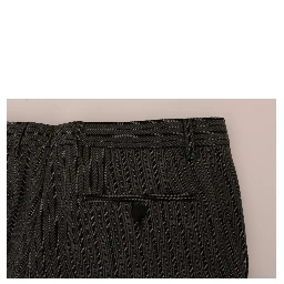 Gray Wool Striped Formal Pants