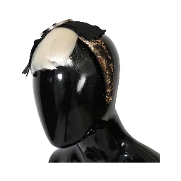 Black Crystal White Diadem Headband