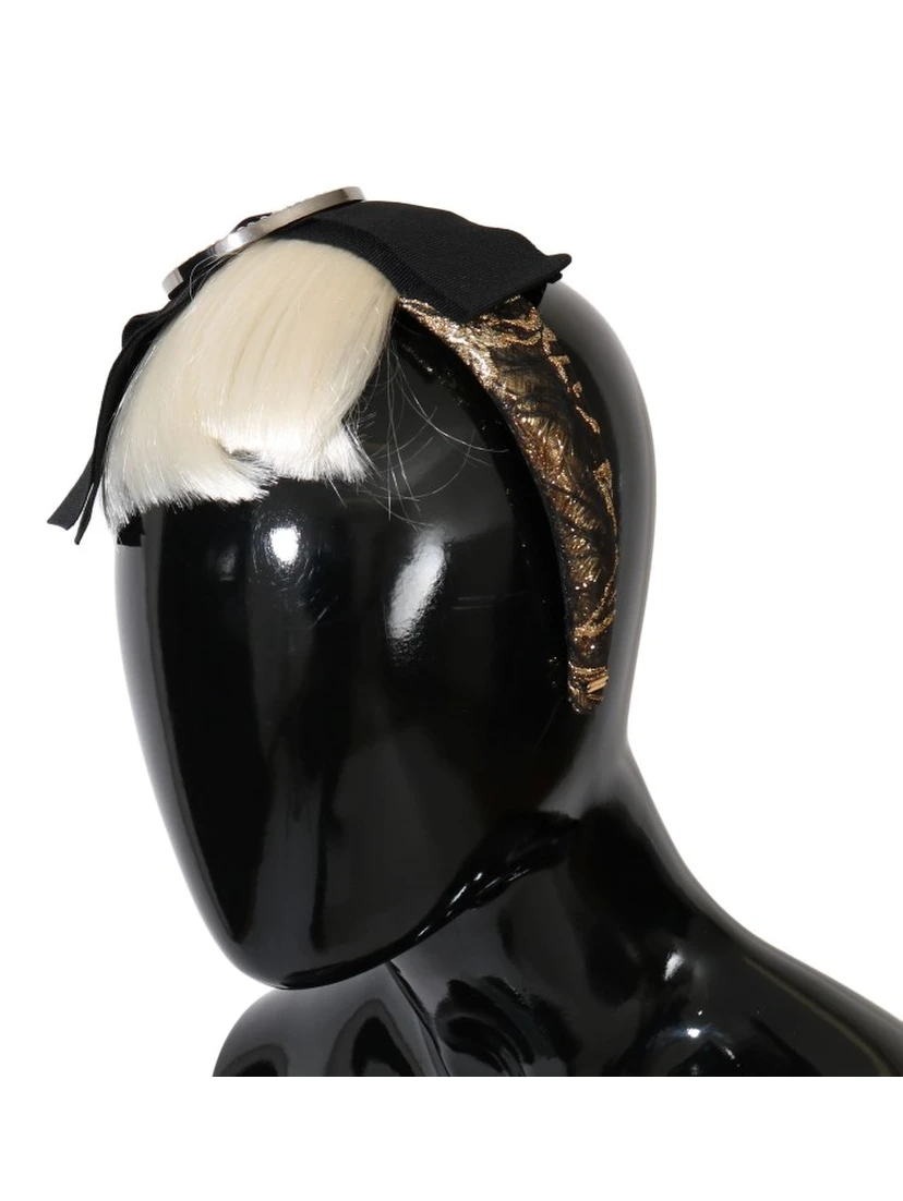 Black Crystal White Diadem Headband