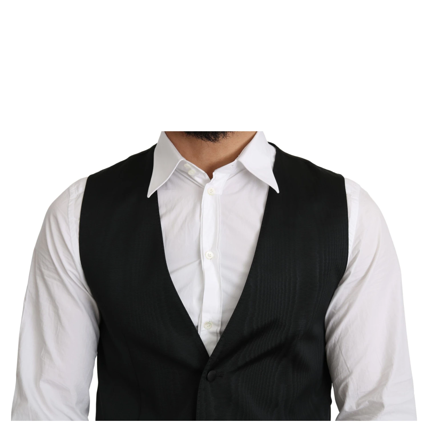 Gray 100% Silk Formal Coat Vest