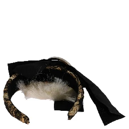 Black Crystal White Diadem Headband